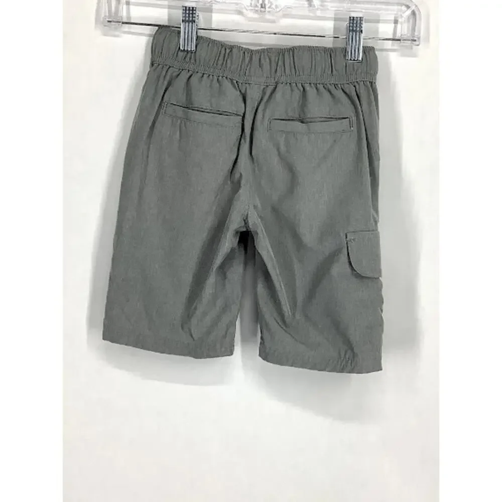 Tommy Hilfiger Boys Gray Pleated Front Cargo Shorts Kids Youth Size 5